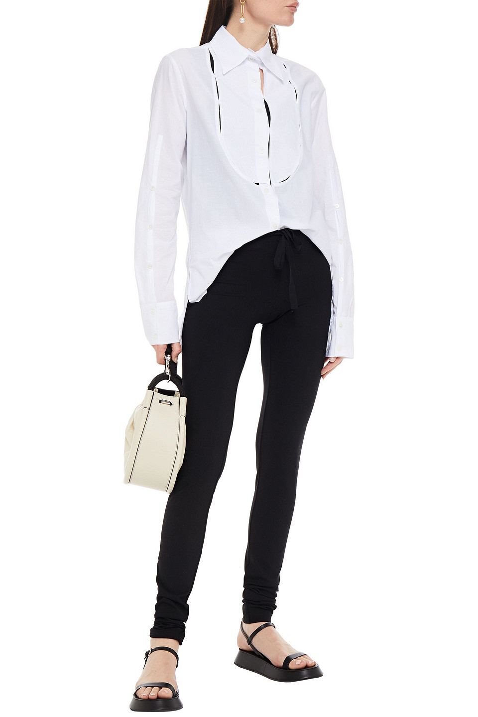 Ann Demeulemeester Cutout Cotton-poplin Shirt In White