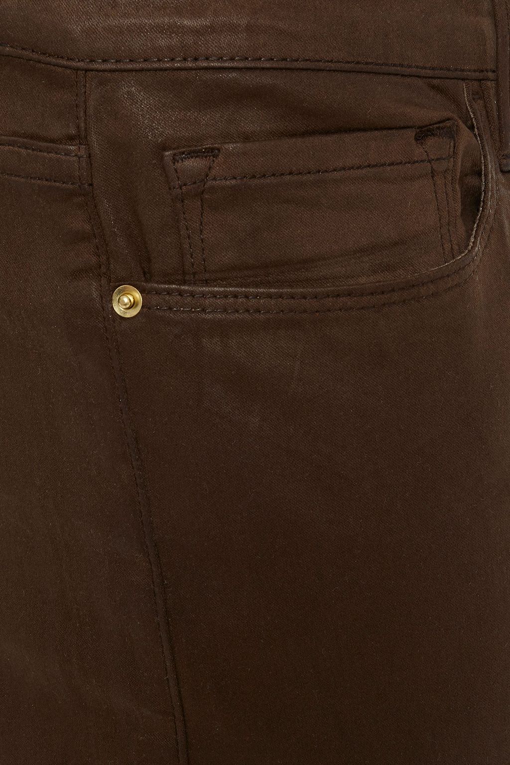 FRAME Coated mid-rise skinny jeans