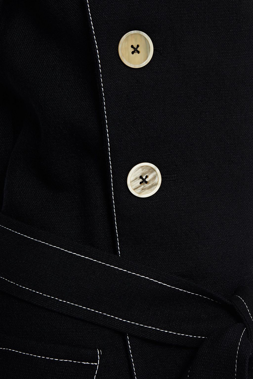 ANN DEMEULEMEESTER Double-breasted wool and linen-blend crepe trench coat