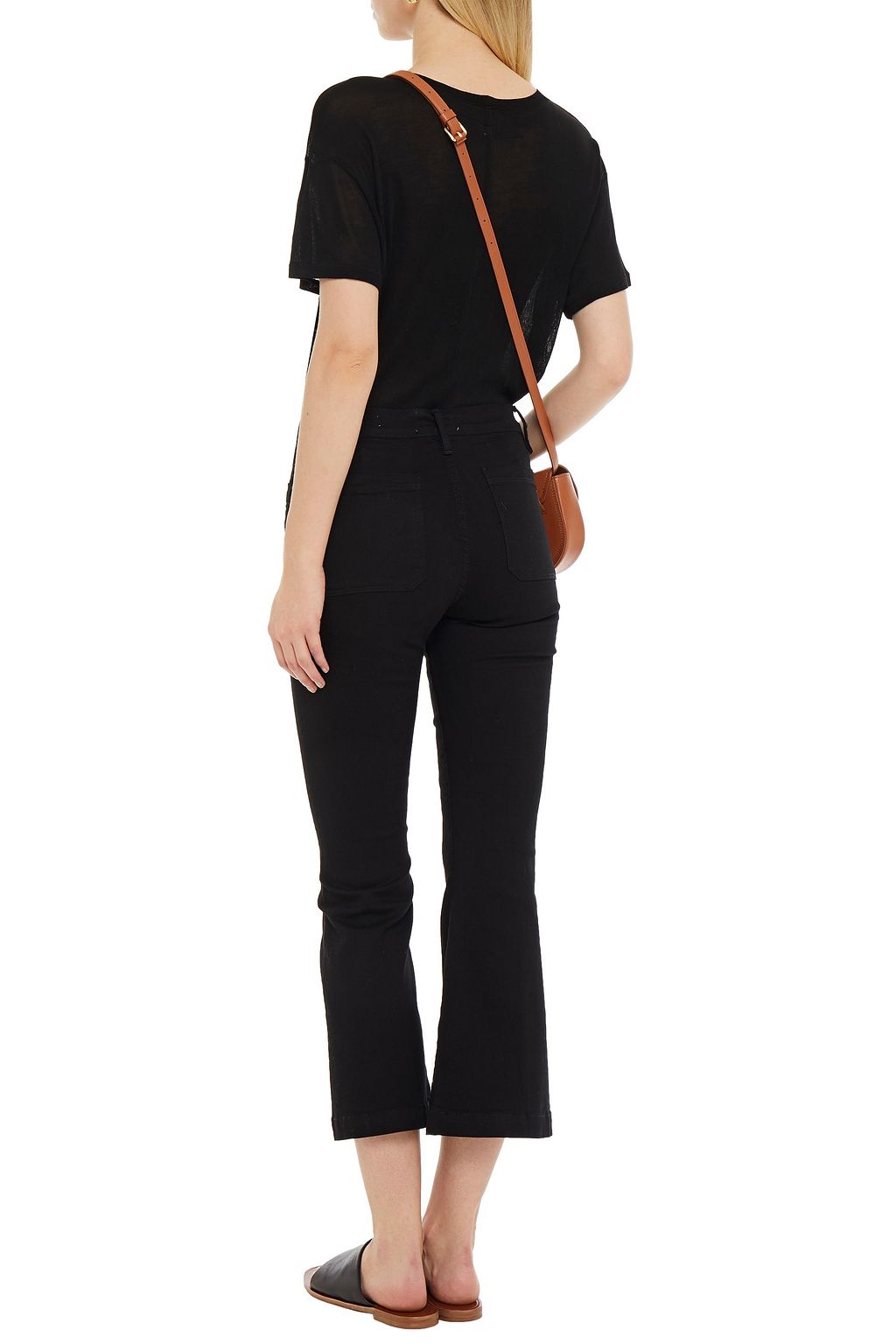 FRAME Le Bardot Crop high-rise kick-flare jeans