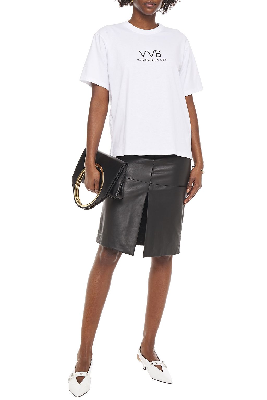VICTORIA, VICTORIA BECKHAM Logo-print cotton-jersey T-shirt