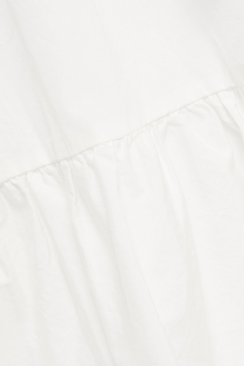 FRAME Gathered cotton-poplin mini dress