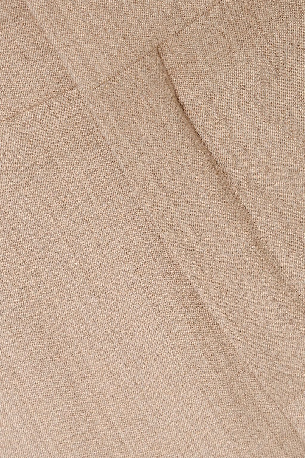 CHLOÉ Cropped pleated wool-blend tapered pants