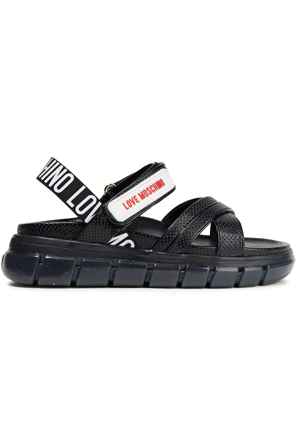 moschino logo print sandals