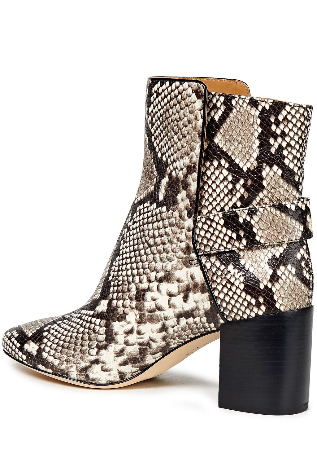 TORY BURCH Snake-effect leather ankle boots