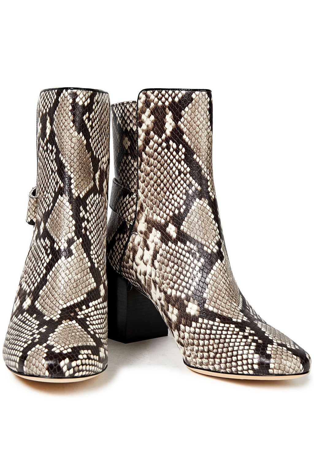 TORY BURCH Snake-effect leather ankle boots