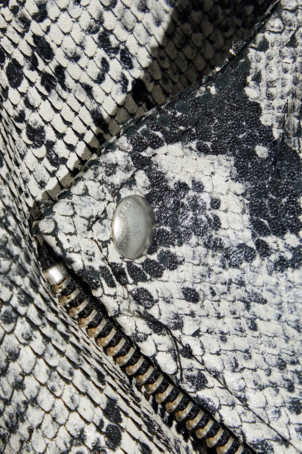 IRO Ashville snake-effect leather biker jacket