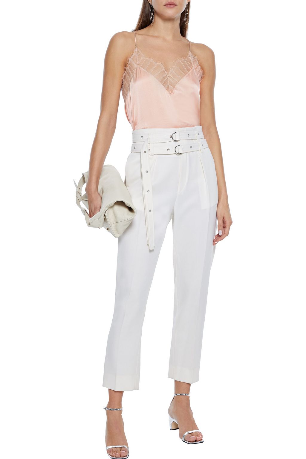 IRO Berwyn lace-trimmed silk-charmeuse camisole