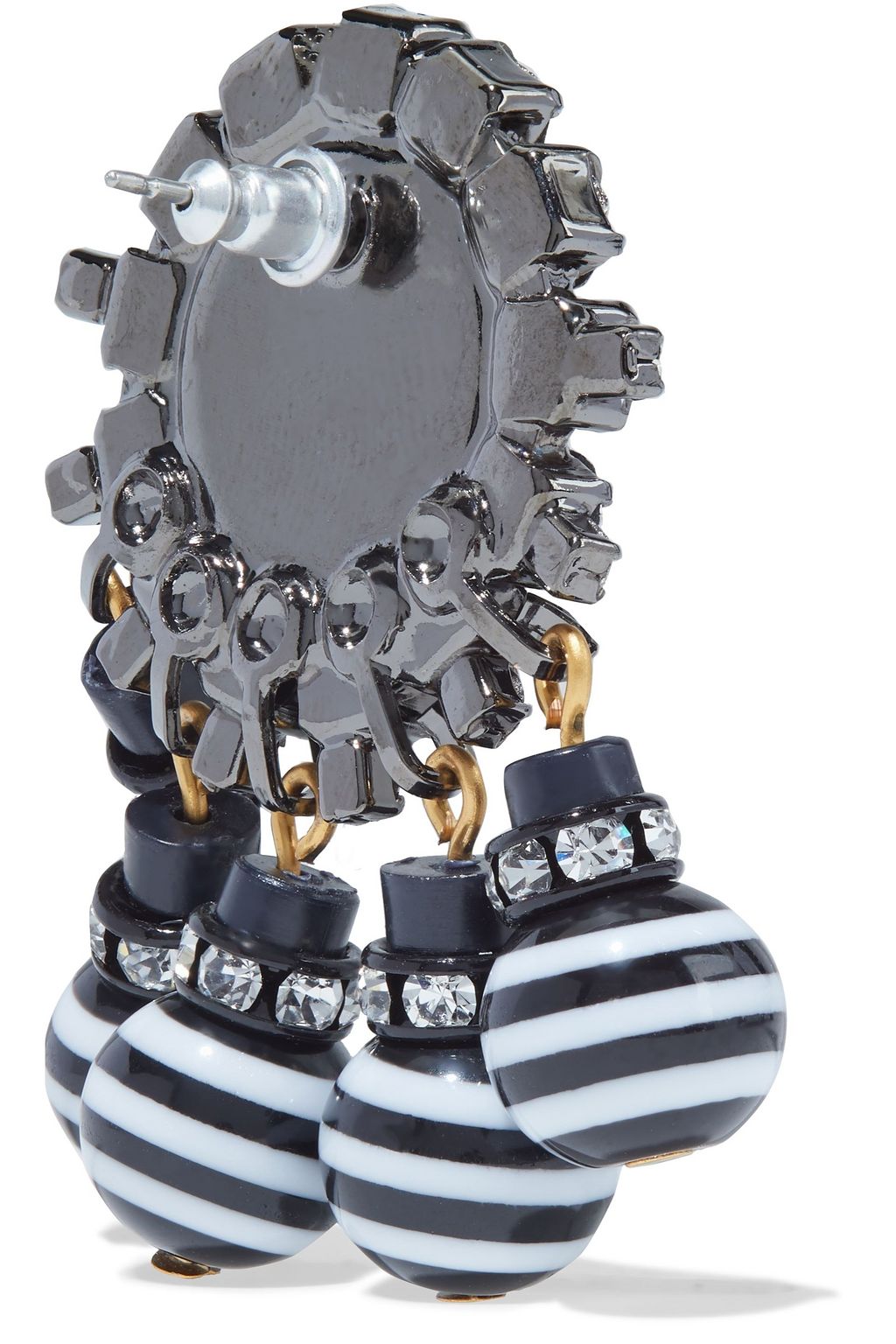 ELIZABETH COLE Hematite-plated, gold-tone, stone, crystal and bead earrings
