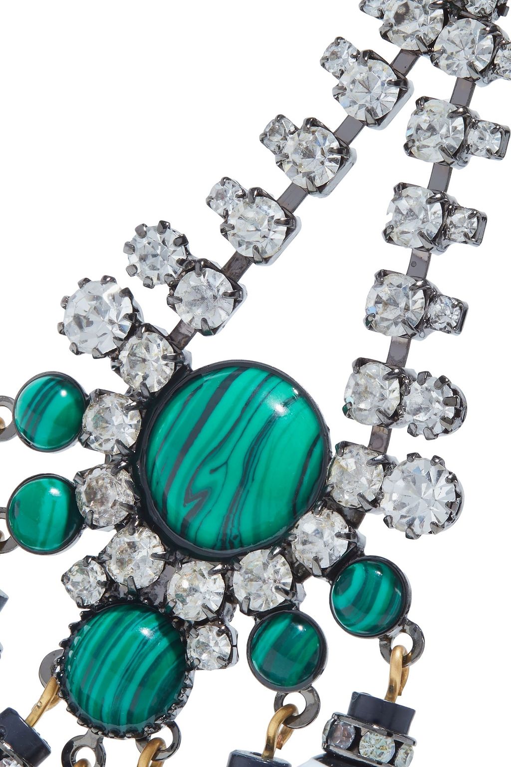 ELIZABETH COLE Hematite-plated, gold-tone, stone, crystal and bead earrings