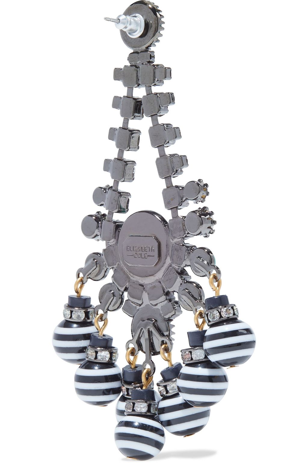 ELIZABETH COLE Hematite-plated, gold-tone, stone, crystal and bead earrings