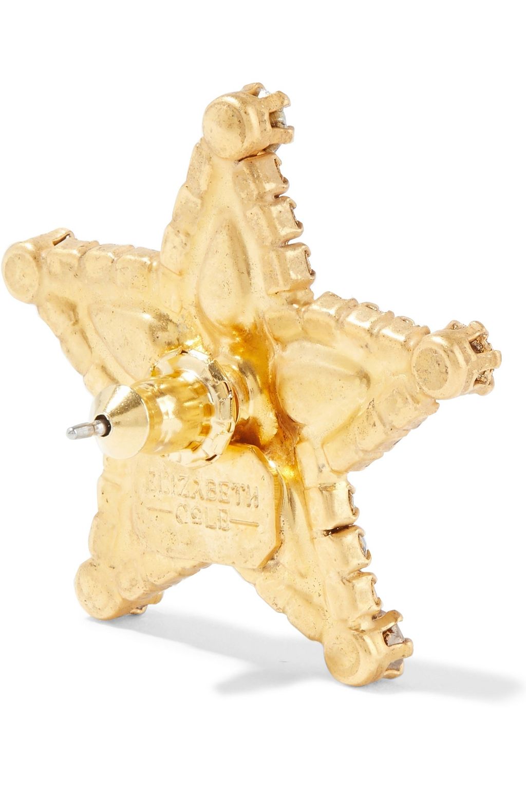 ELIZABETH COLE 24-karat gold-plated Swarovski crystal earrings