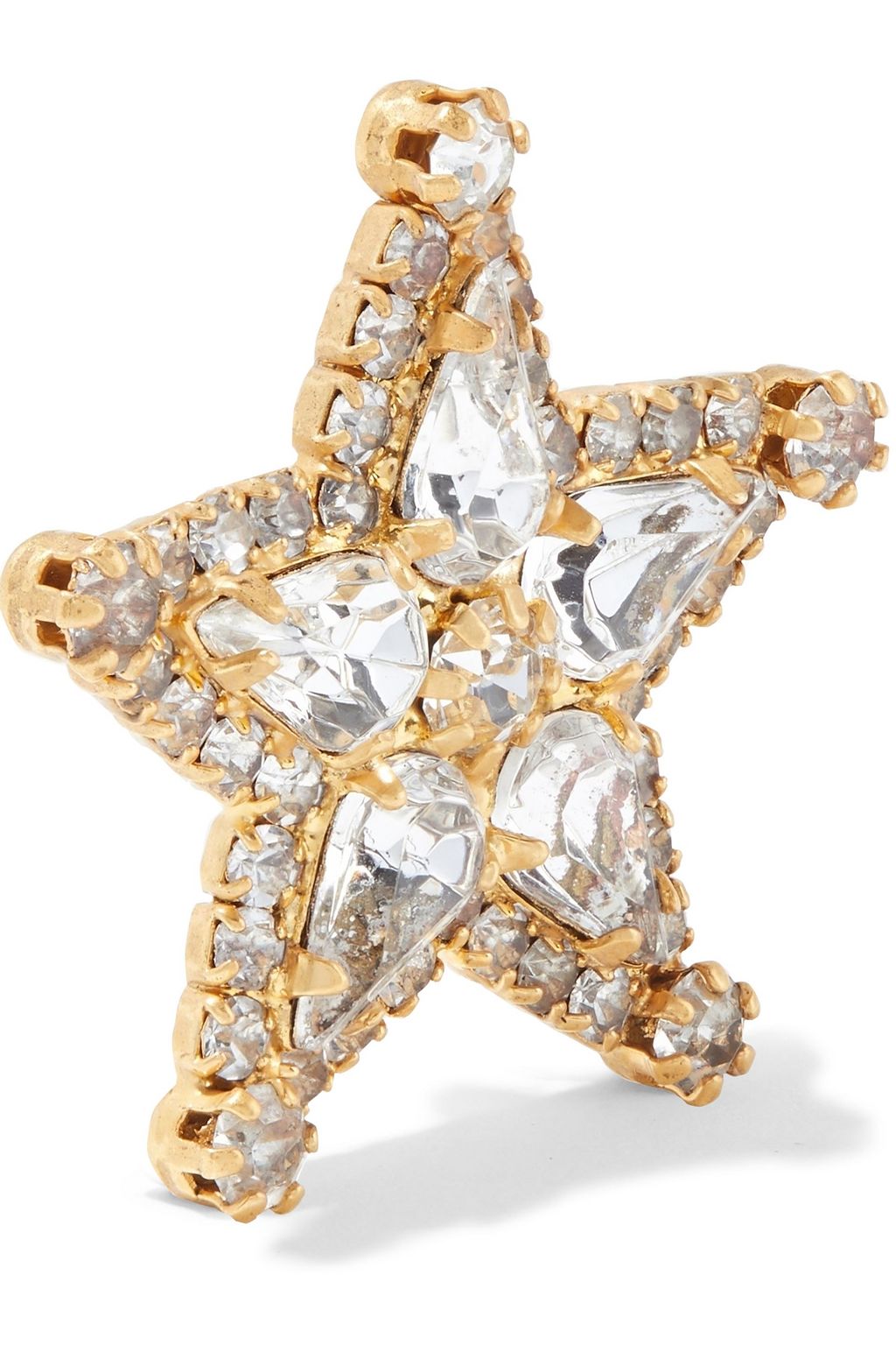 ELIZABETH COLE 24-karat gold-plated Swarovski crystal earrings
