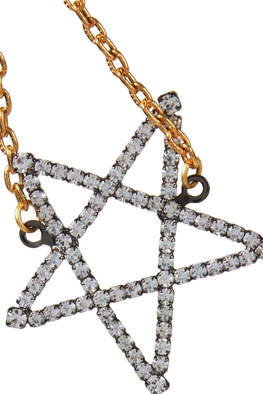 ELIZABETH COLE 24-karat gold and hematite-plated Swarovski crystal necklace