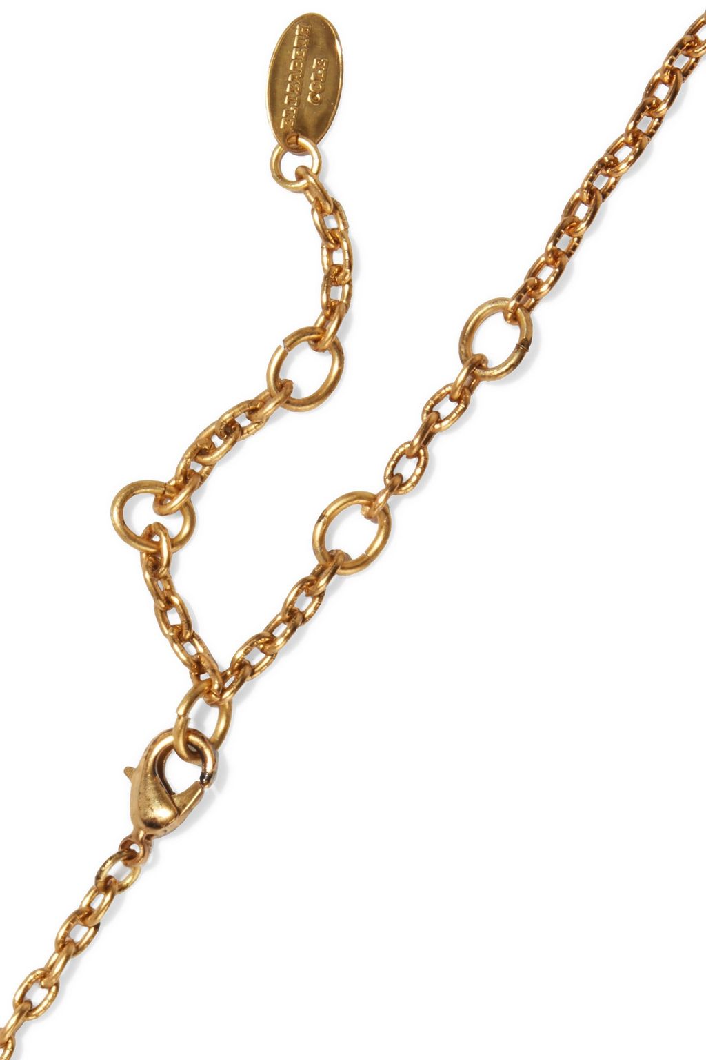 ELIZABETH COLE 24-karat gold and hematite-plated Swarovski crystal necklace