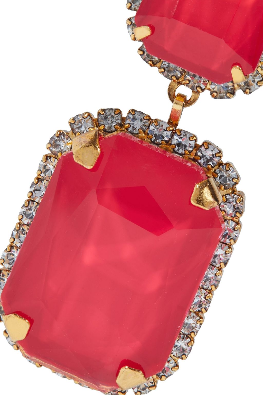 ELIZABETH COLE 24-karat gold-plated crystal earrings