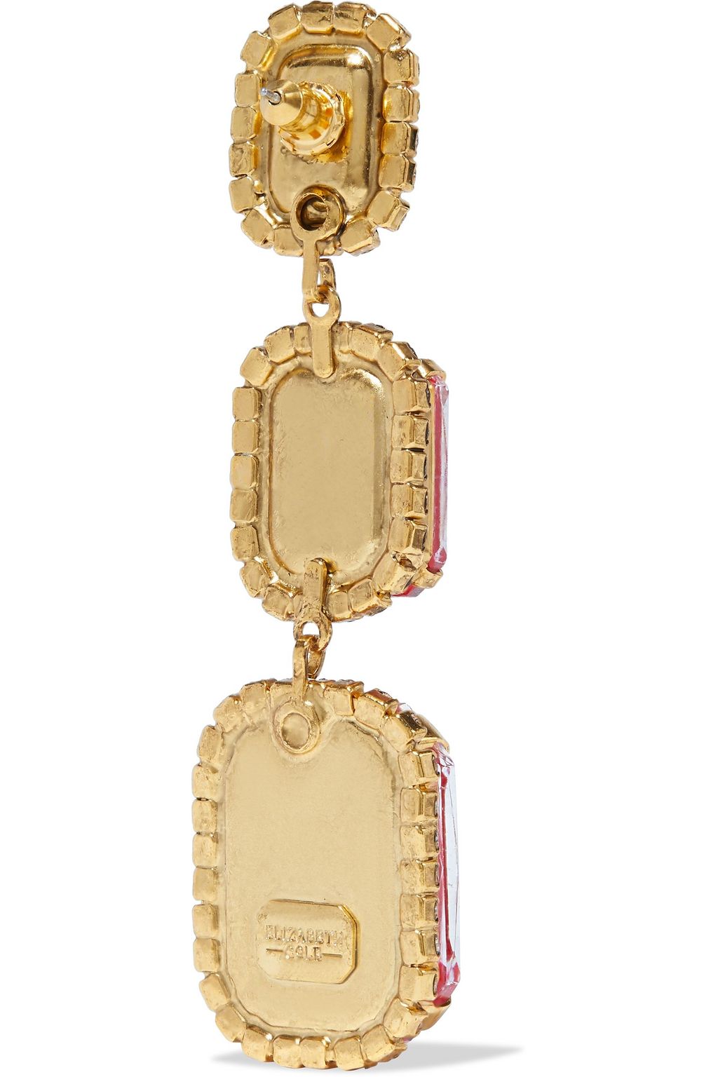 ELIZABETH COLE 24-karat gold-plated crystal earrings