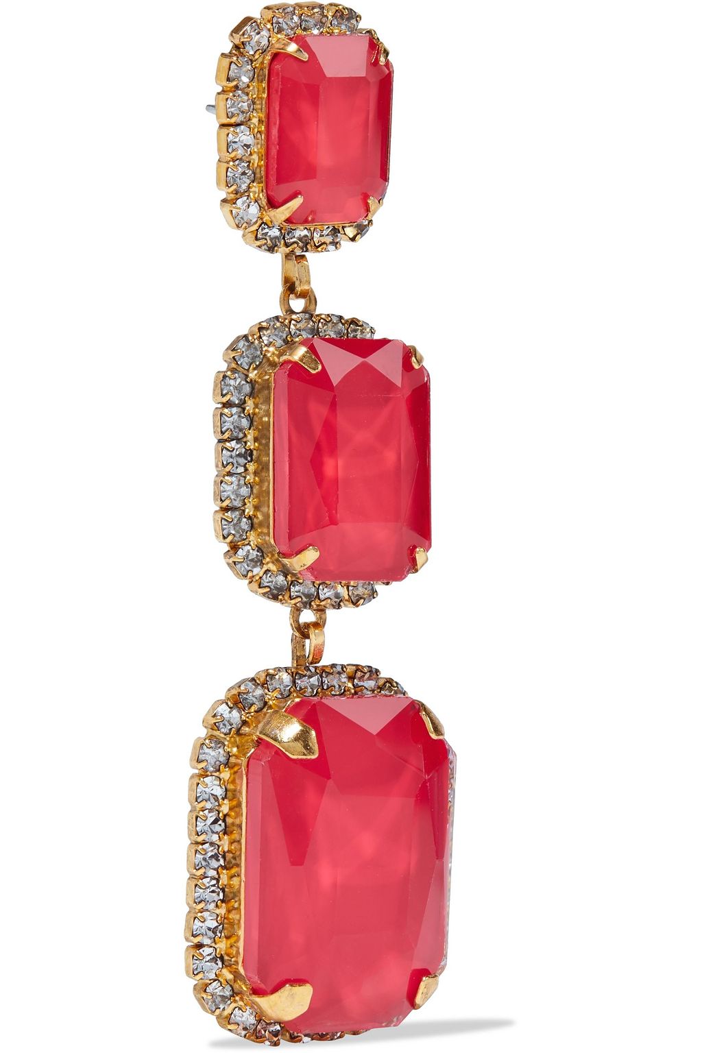 ELIZABETH COLE 24-karat gold-plated crystal earrings