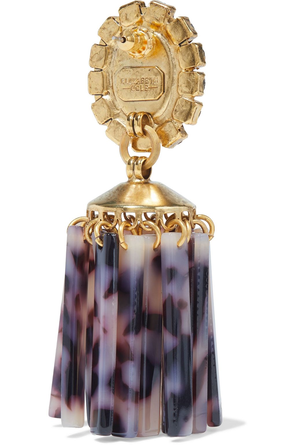 ELIZABETH COLE 24-karat gold-plated, Swarovski crystal and acetate earrings