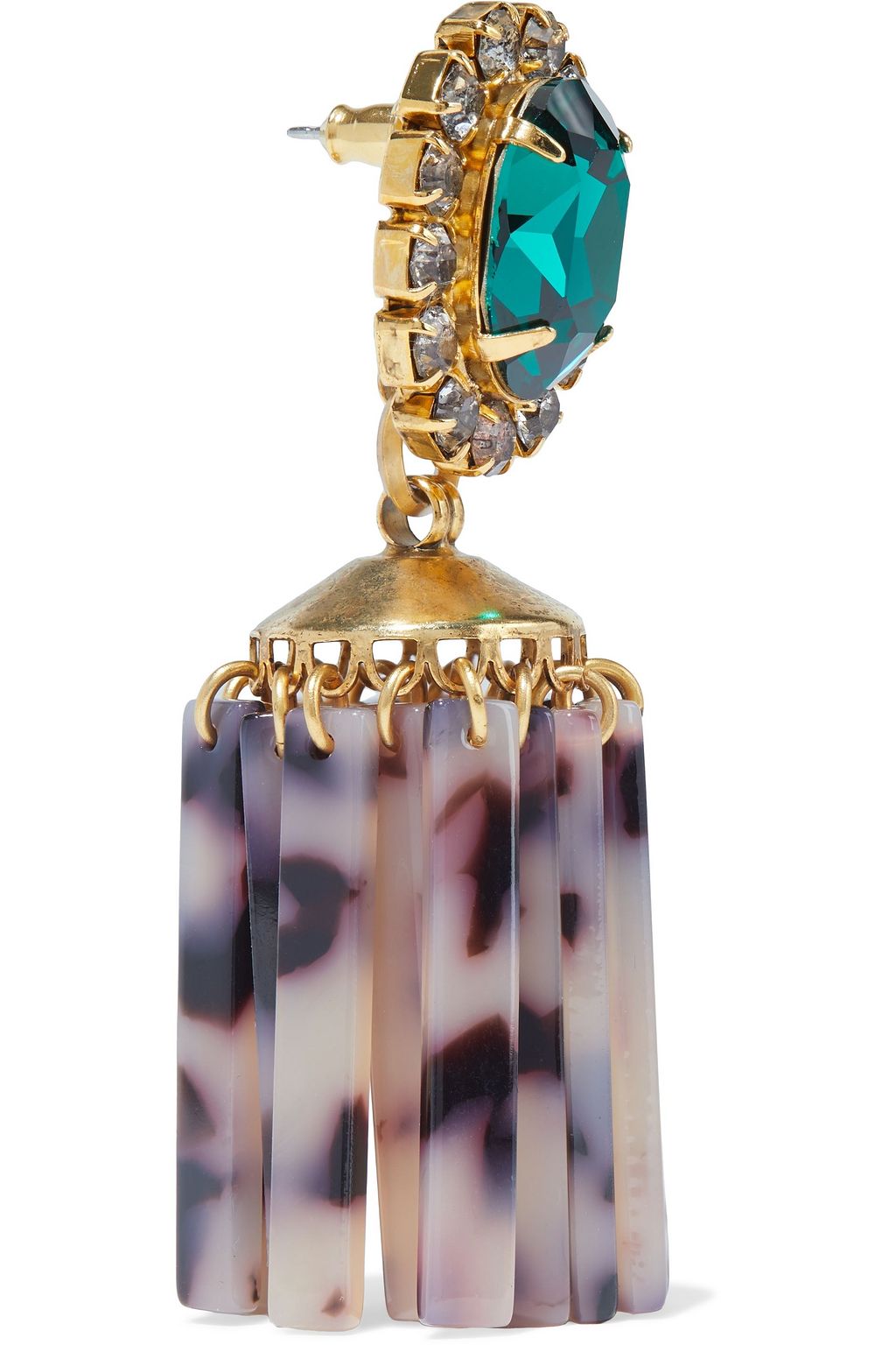 ELIZABETH COLE 24-karat gold-plated, Swarovski crystal and acetate earrings
