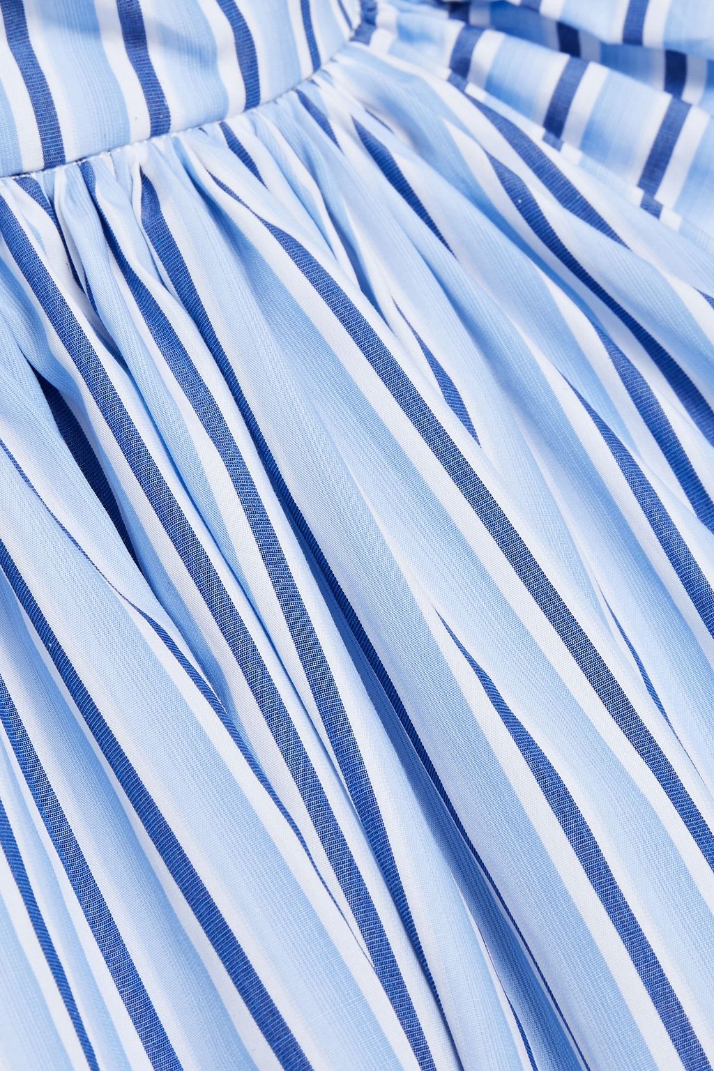VICTORIA, VICTORIA BECKHAM Gathered striped cotton-poplin top