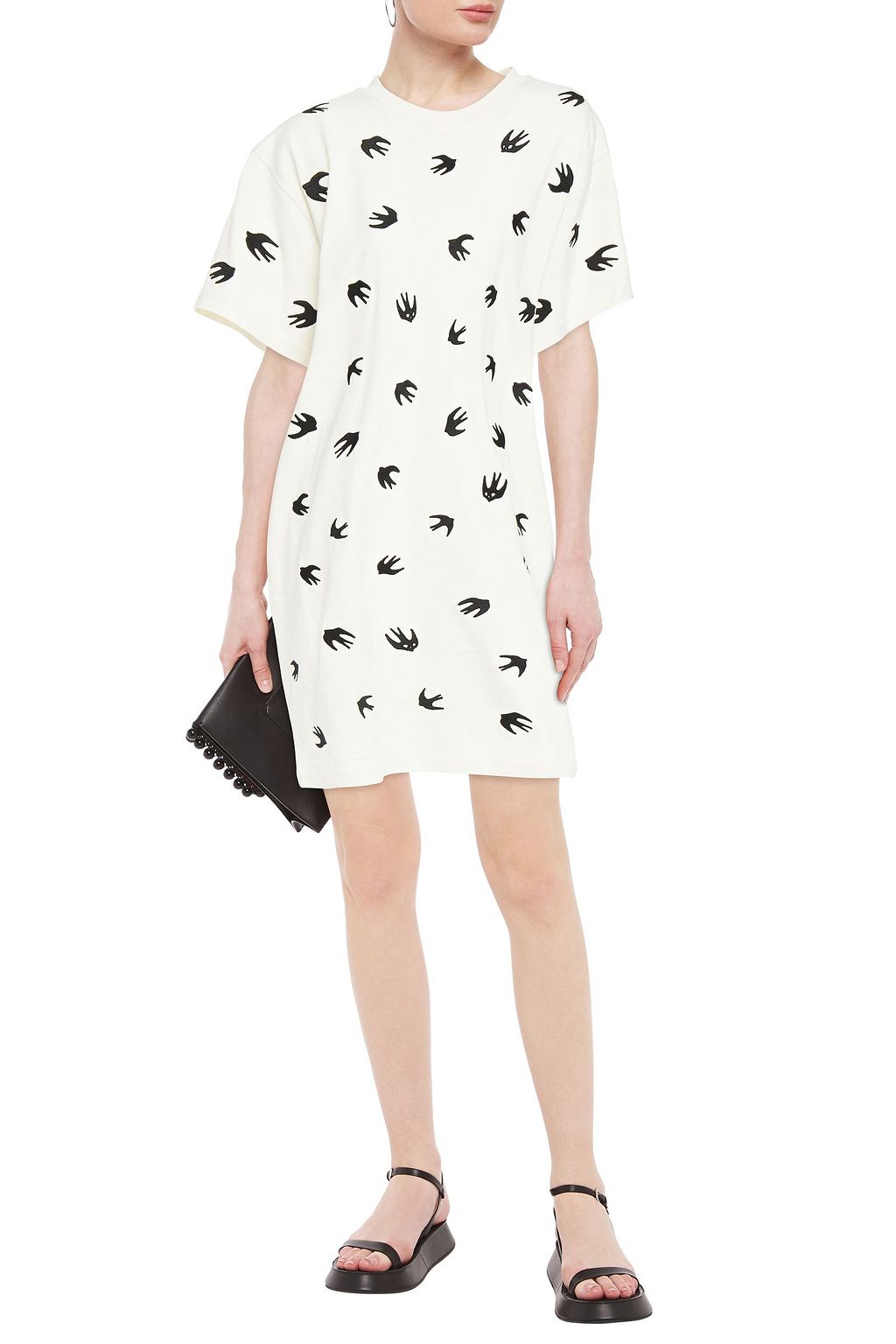 MCQ ALEXANDER MCQUEEN Appliquéd cotton-jersey mini dress