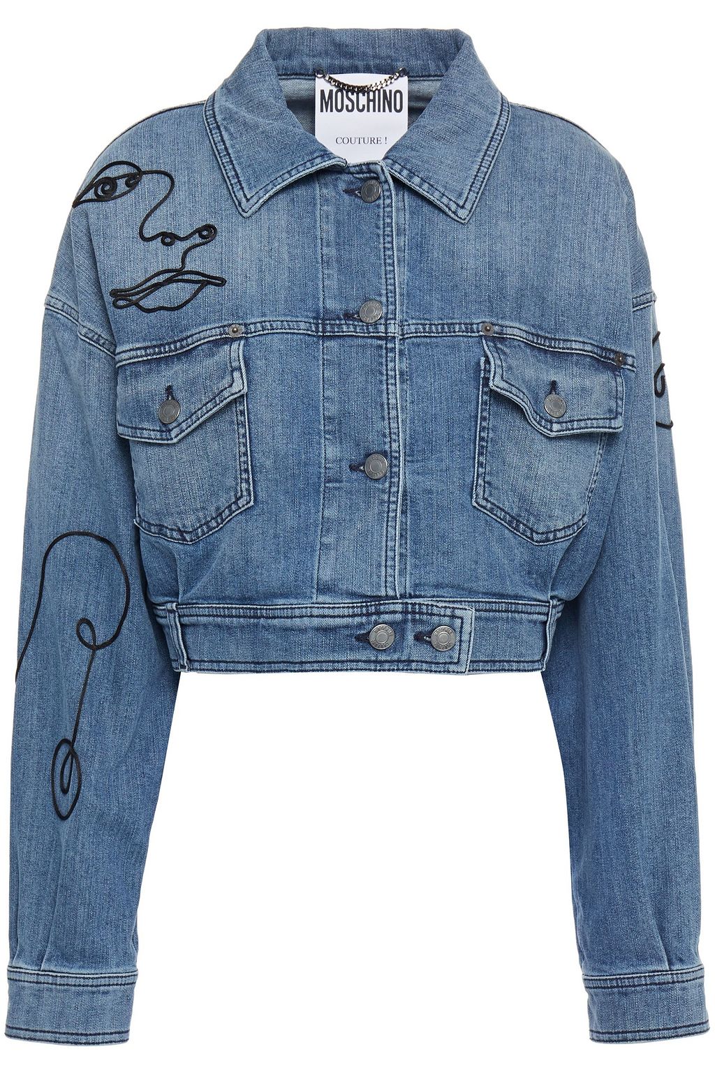 moschino cropped denim jacket