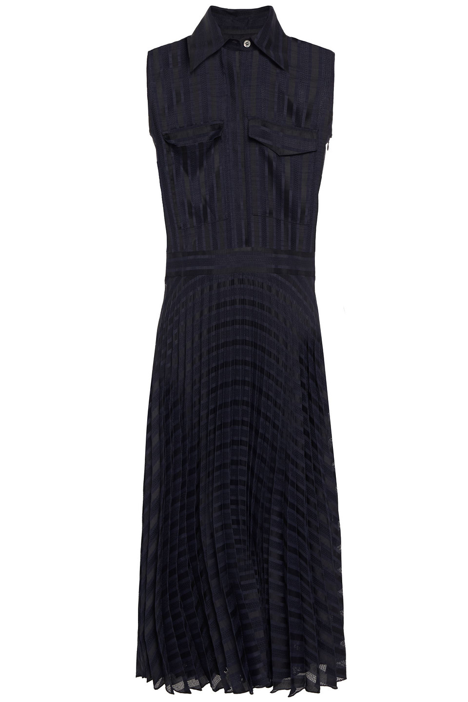 Victoria, Victoria Beckham Pleated jacquard midi shirt dress