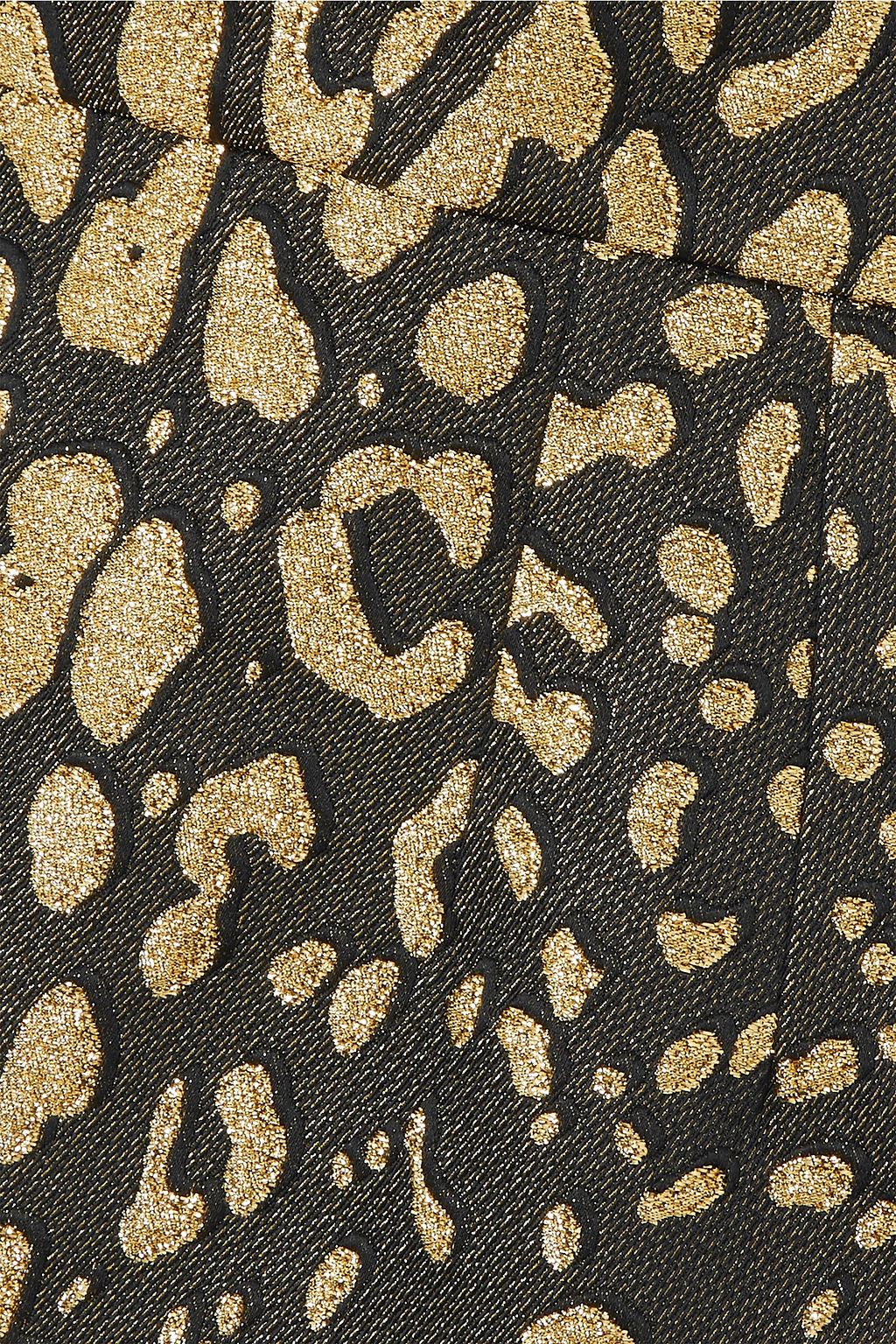 DOLCE&GABBANA Metallic leopard-jacquard mini skirt