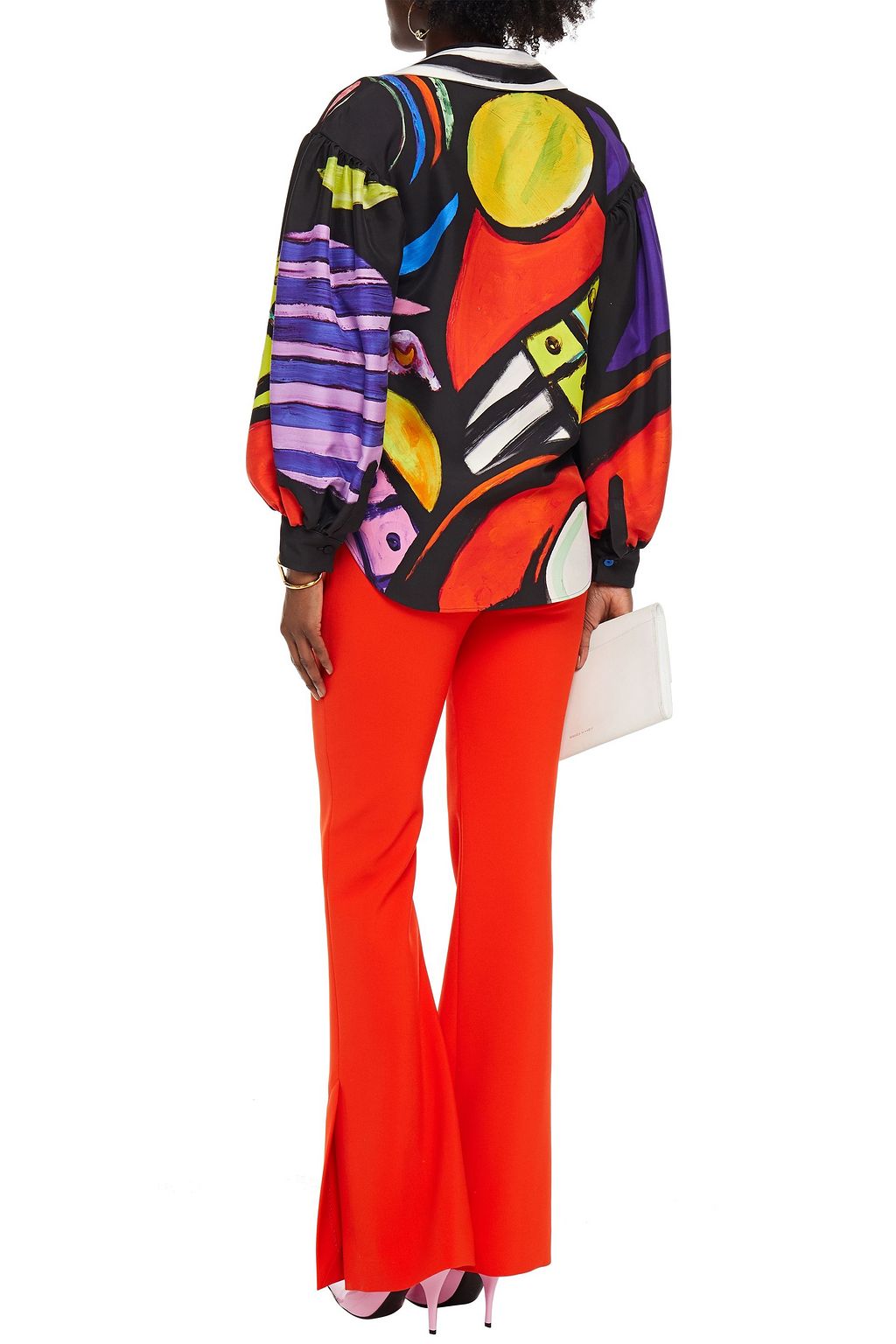 MOSCHINO Printed crepe blouse