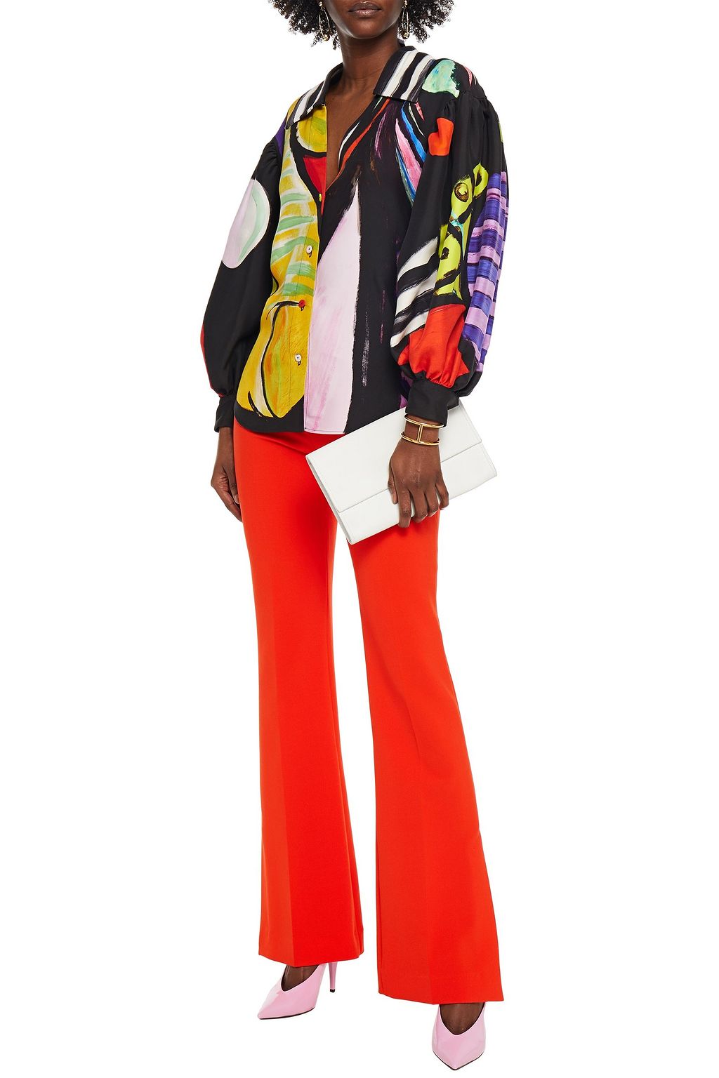 MOSCHINO Printed crepe blouse