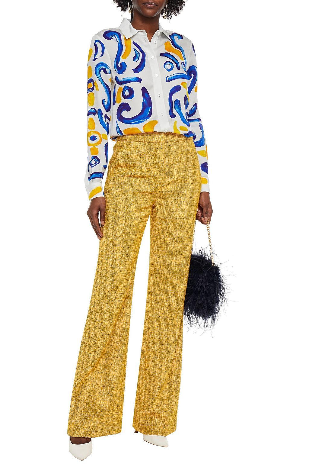 MOSCHINO Printed crepe de chine shirt