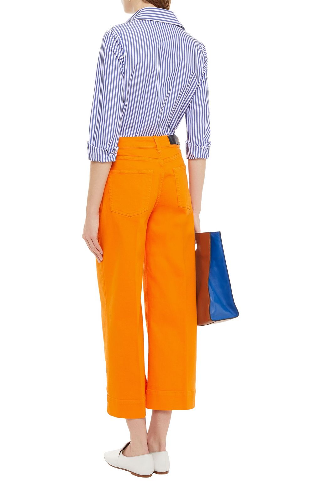 VICTORIA, VICTORIA BECKHAM Cropped high-rise wide-leg jeans