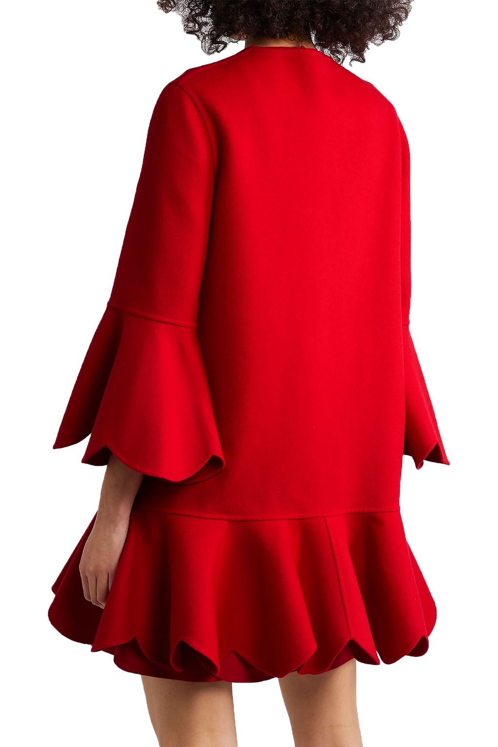 VALENTINO GARAVANI Ruffled wool and cashmere-blend coat