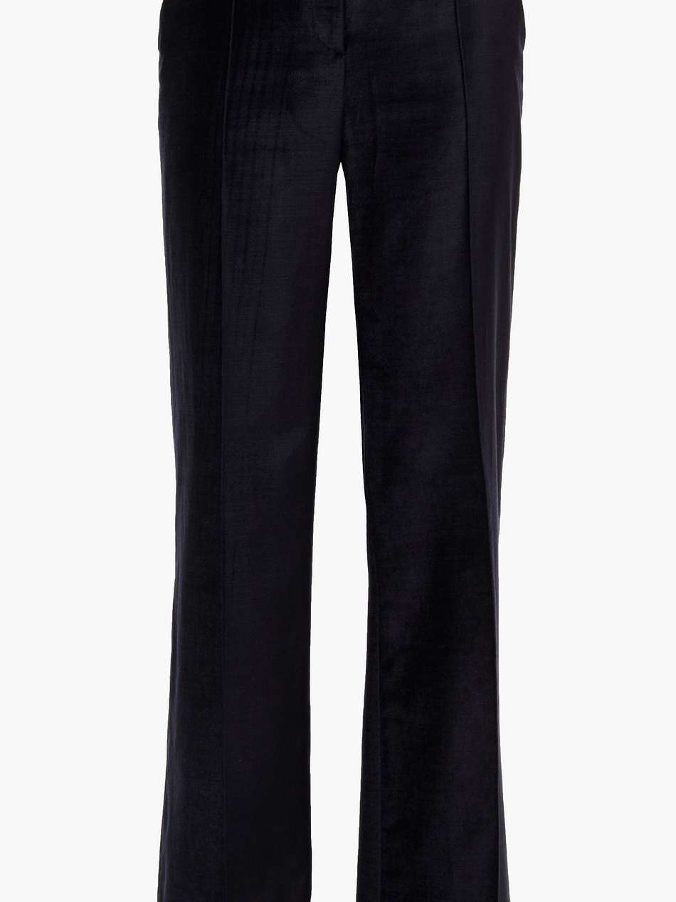 cotton-blend velvet flared pants