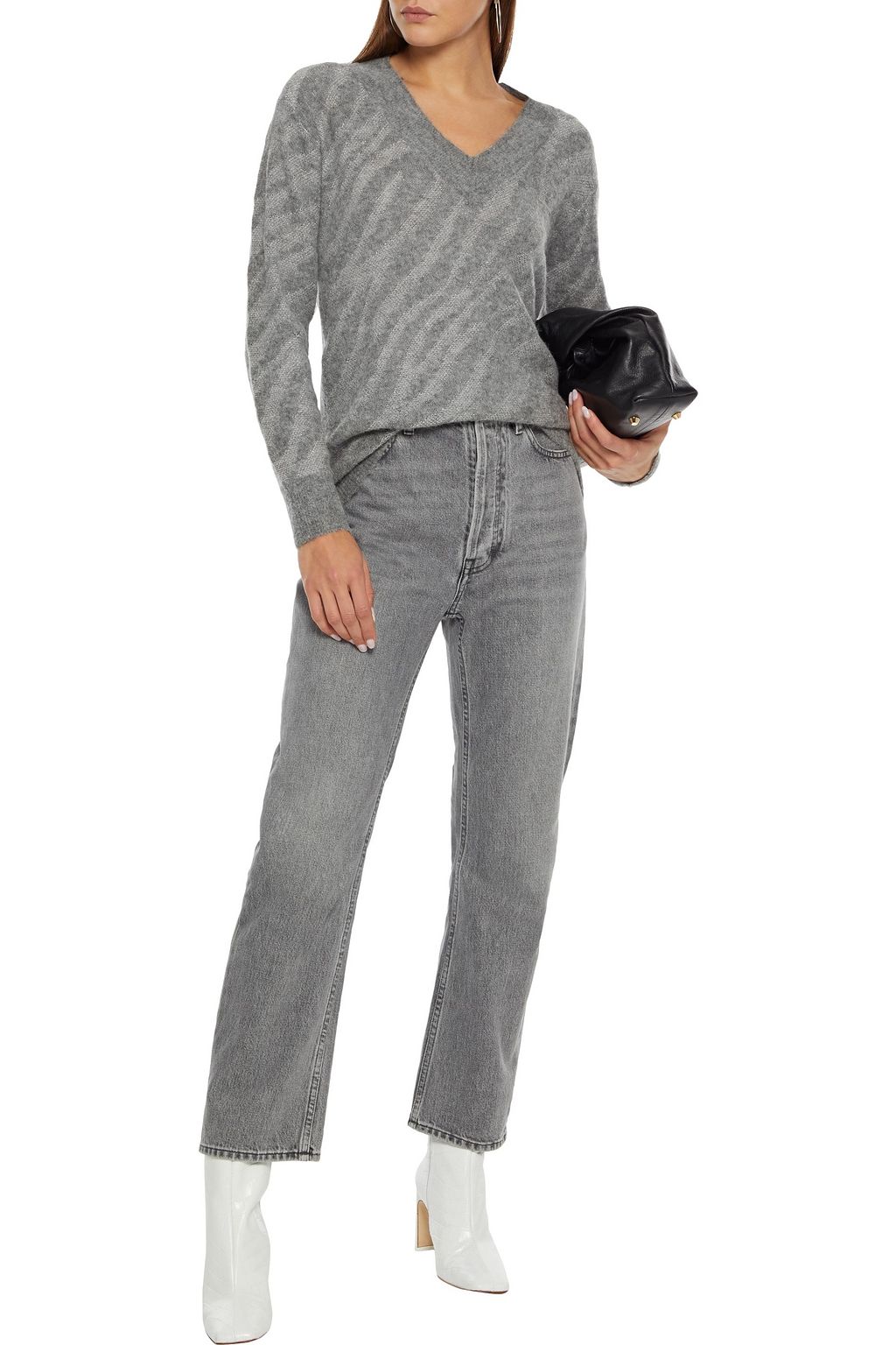 RAG & BONE Germain metallic alpaca-blend jacquard sweater