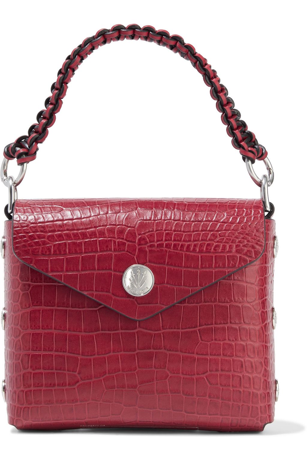 RAG & BONE Micro Atlas snap-detailed croc-effect leather shoulder bag ...