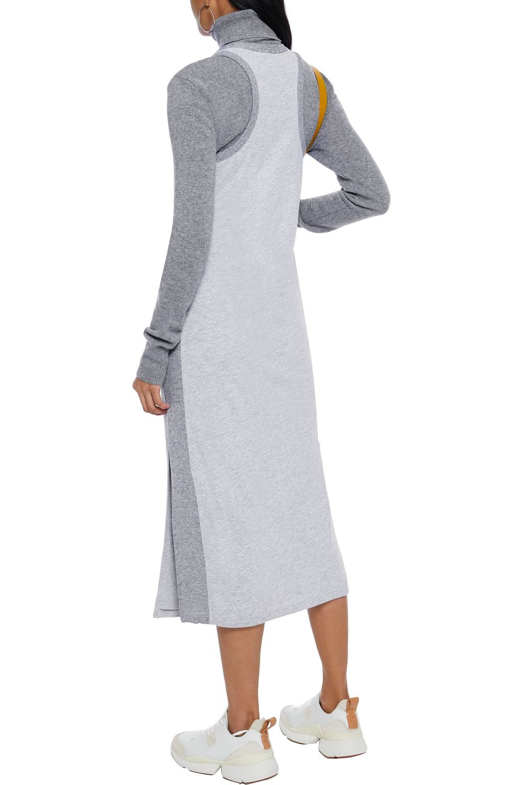 RAG & BONE Summer meliertes Midikleid  mit Einsätzen aus Jersey aus einer Leinenmischung