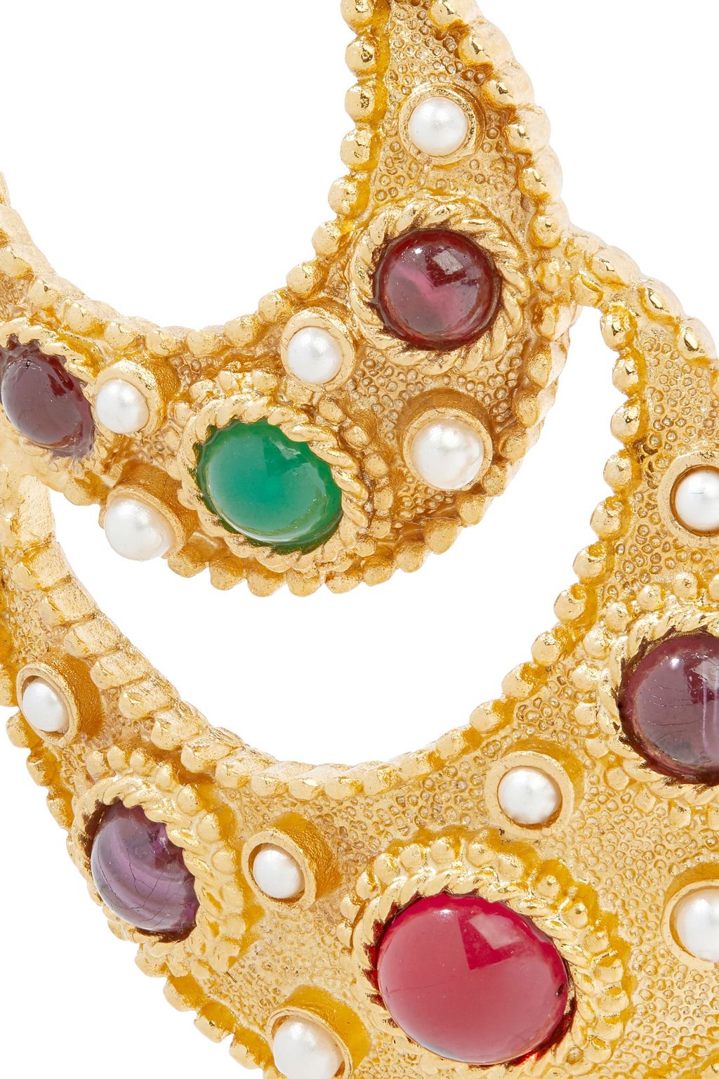 BEN-AMUN 24-karat gold-plated stone and faux pearl earrings