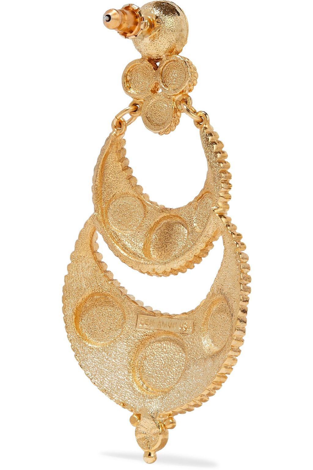 BEN-AMUN 24-karat gold-plated stone and faux pearl earrings