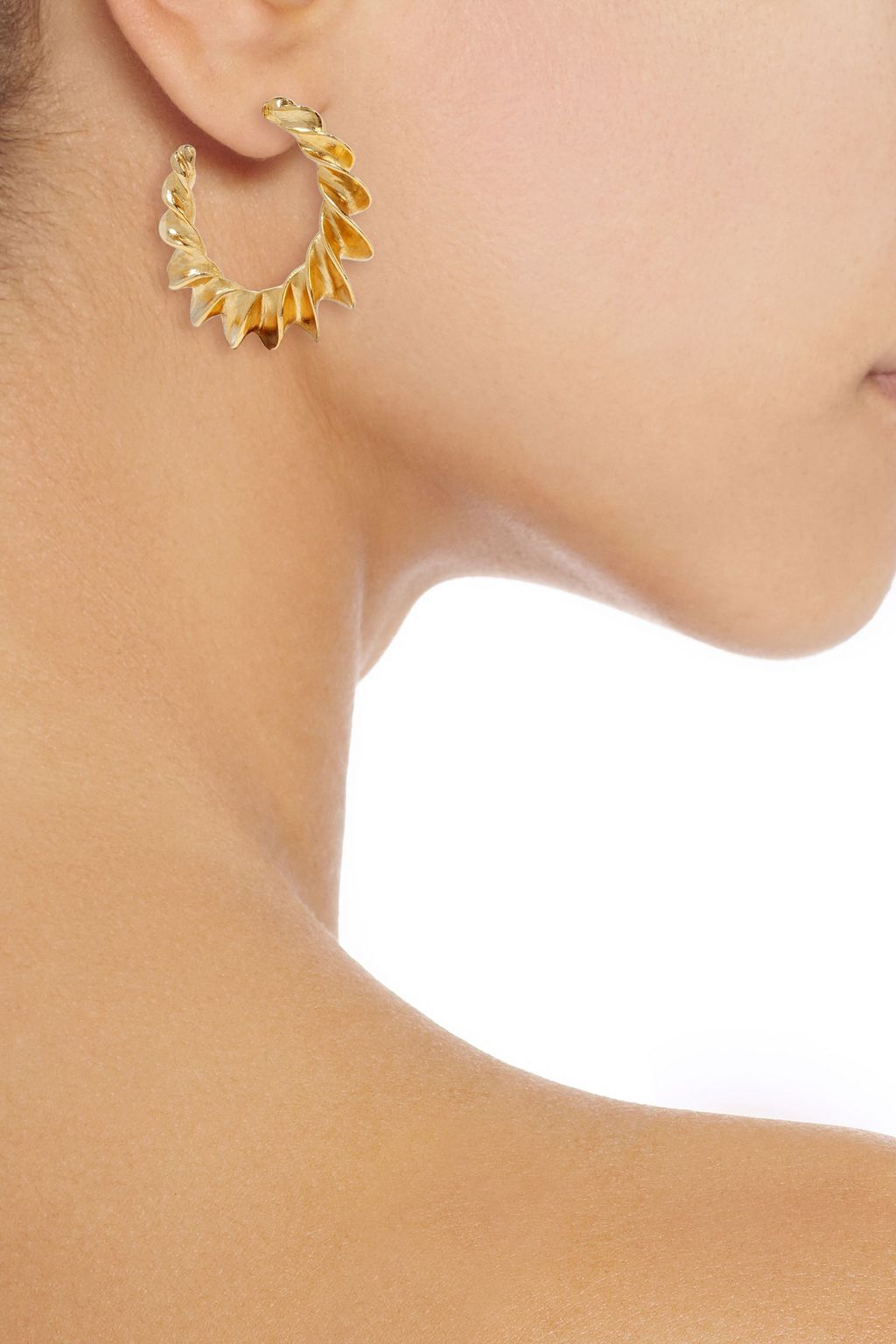 BEN-AMUN 24-karat gold-plated hoop earrings