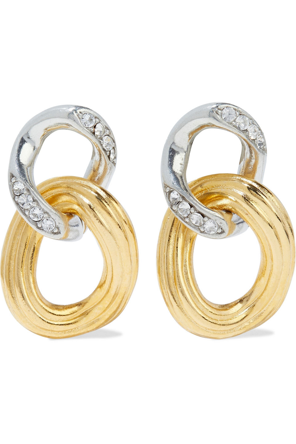 Ben-amun Woman Gold And Rhodium-plated Crystal Earrings Gold Size --