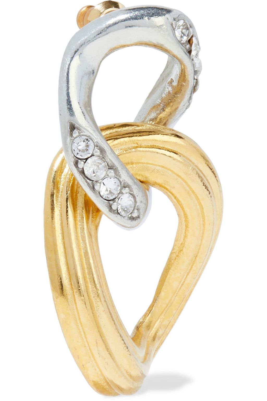 BEN-AMUN Gold and rhodium-plated crystal earrings