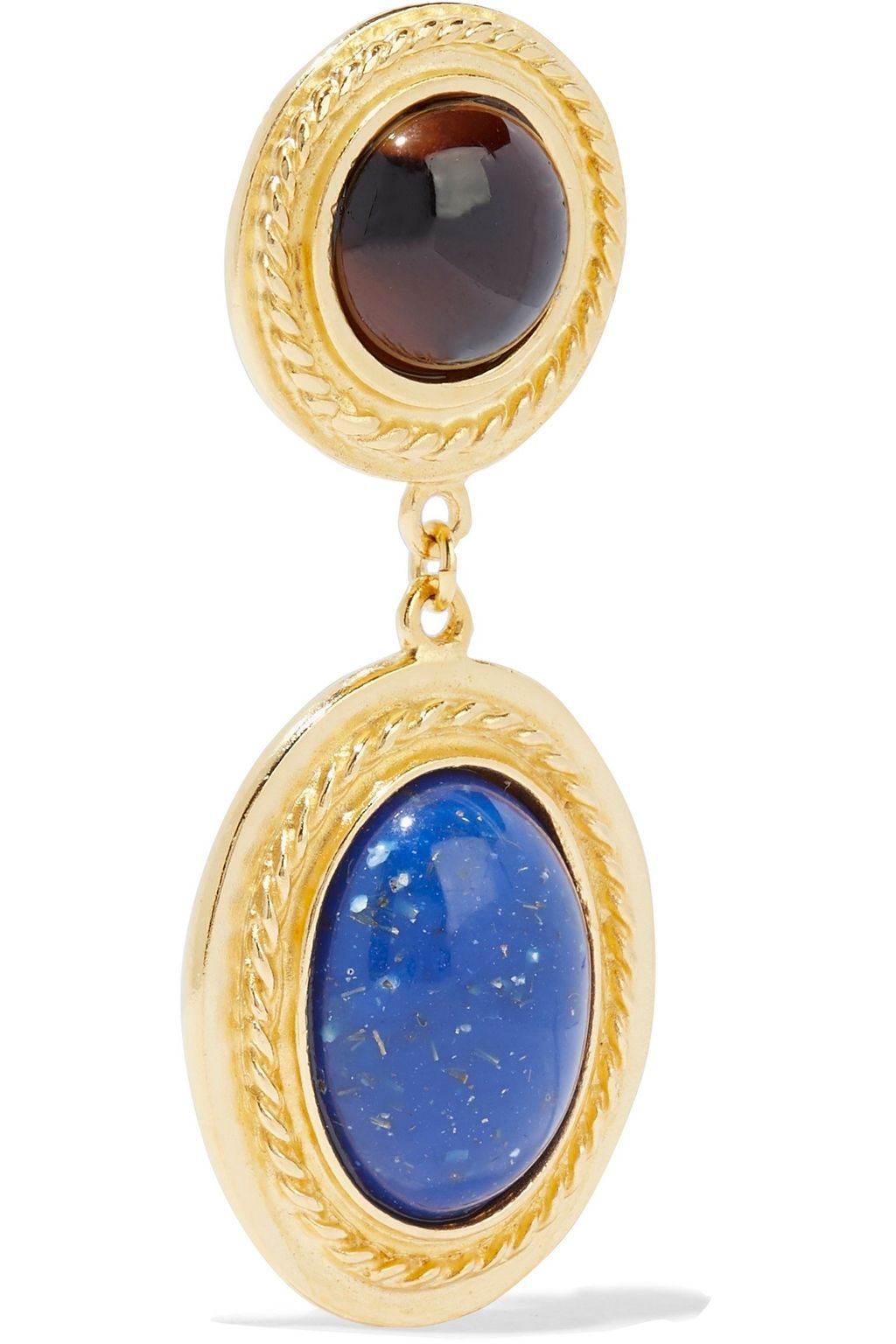 BEN-AMUN 24-karat gold-plated stone clip earrings