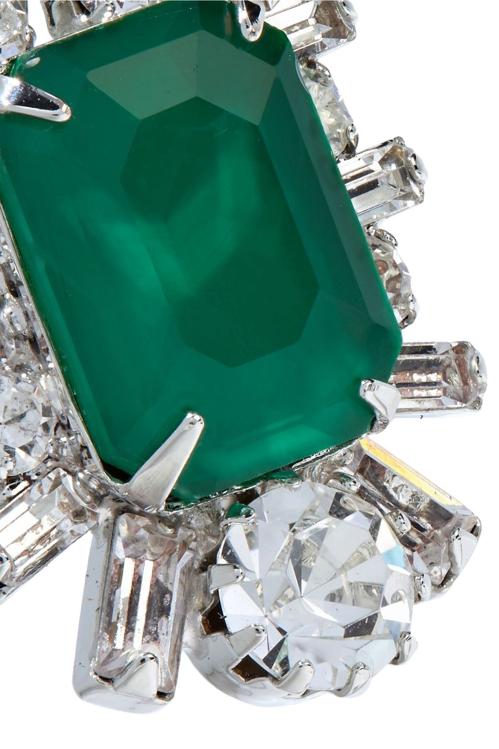 ELIZABETH COLE Petrina rhodium-plated Swarovski crystal and stone earrings