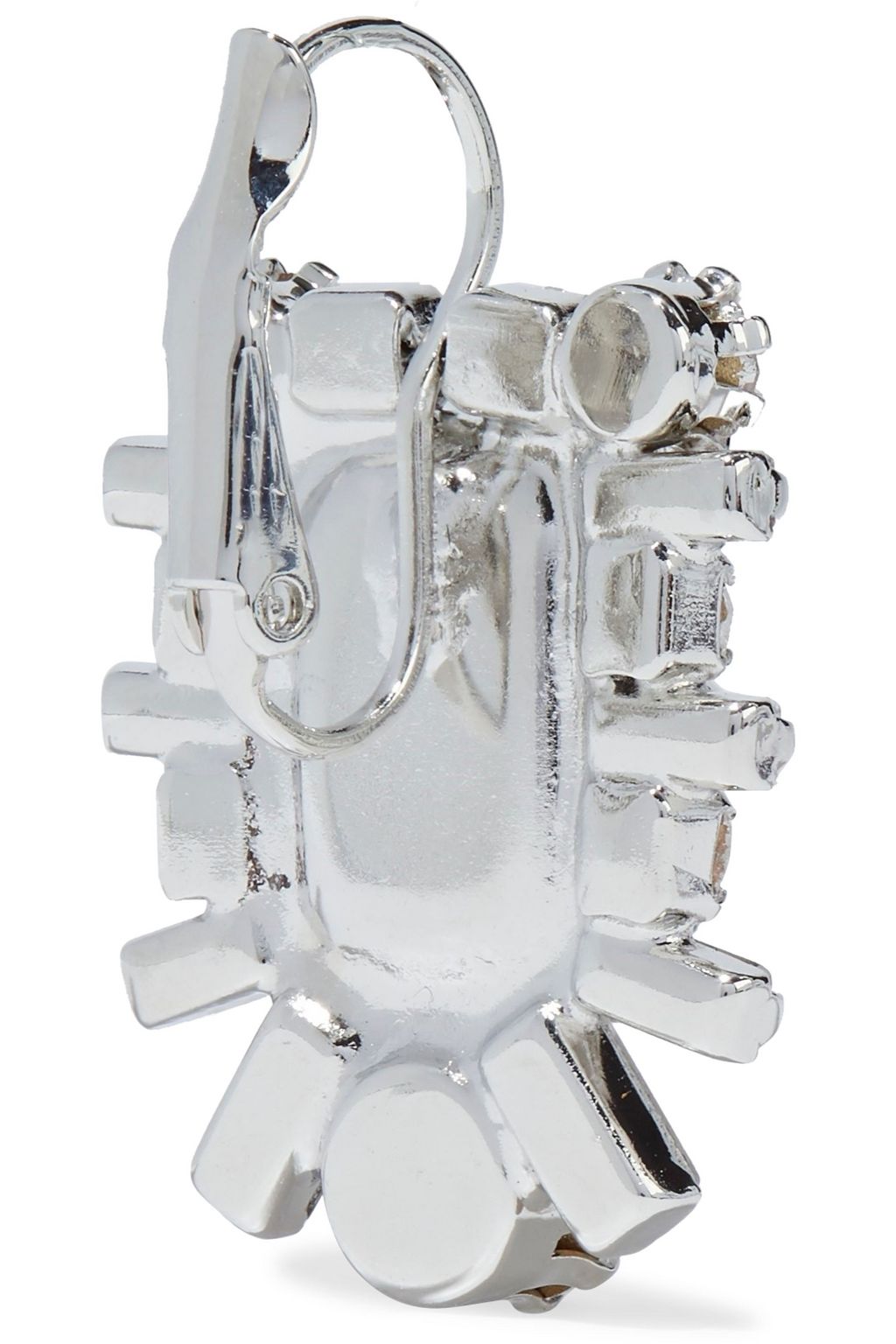 ELIZABETH COLE Petrina rhodium-plated Swarovski crystal and stone earrings