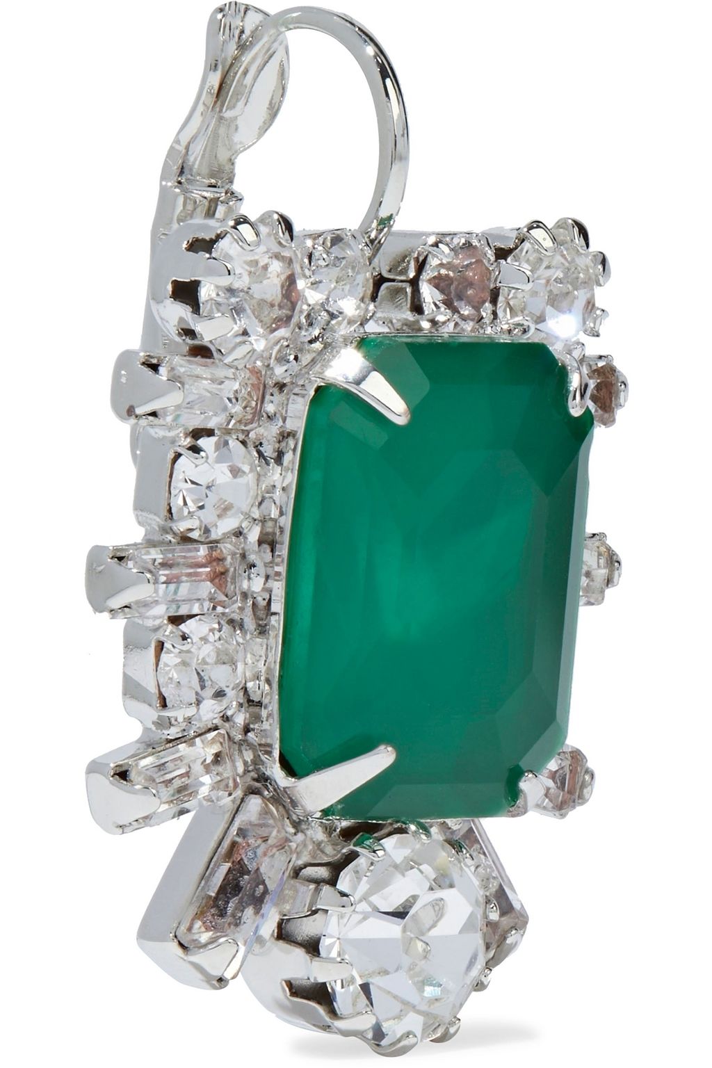 ELIZABETH COLE Petrina rhodium-plated Swarovski crystal and stone earrings