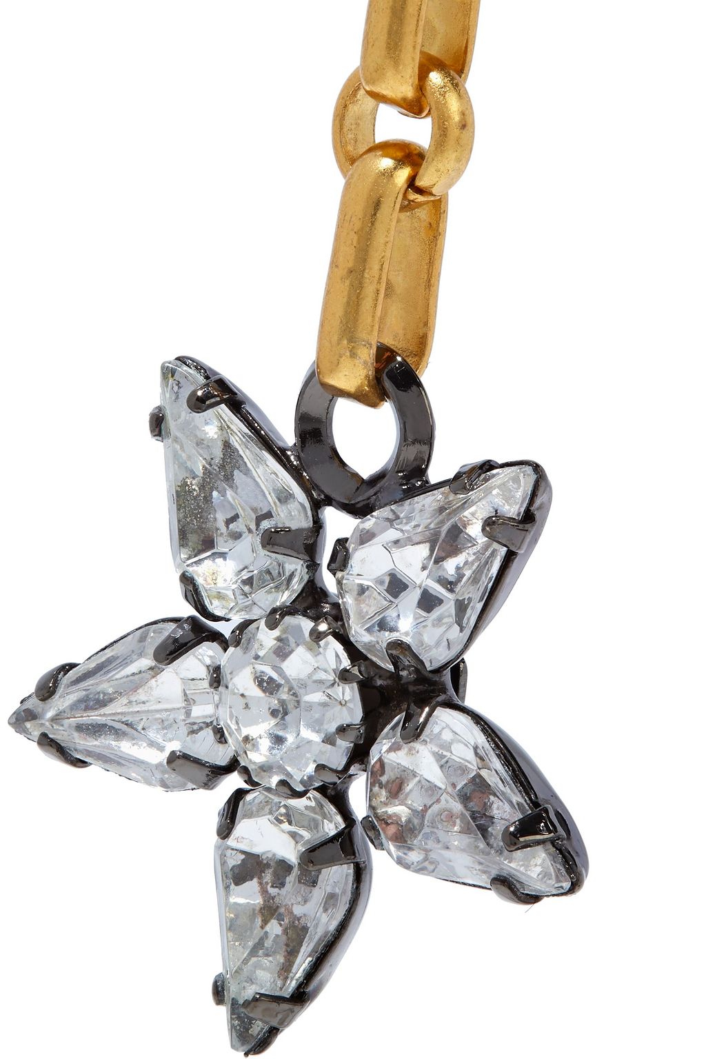 ELIZABETH COLE Francis 24-karat gold and hematite-plated Swarovski crystal earrings