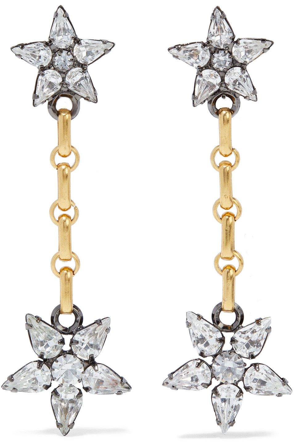 Elizabeth Cole Woman Francis 24-karat Gold And Hematite-plated Swarovski Crystal Earrings Silver Size --