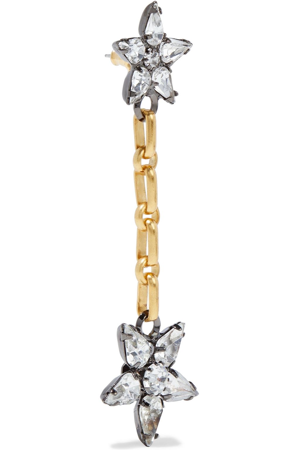 ELIZABETH COLE Francis 24-karat gold and hematite-plated Swarovski crystal earrings